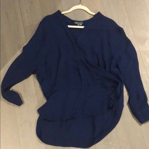 Navy blue silk top by Vince